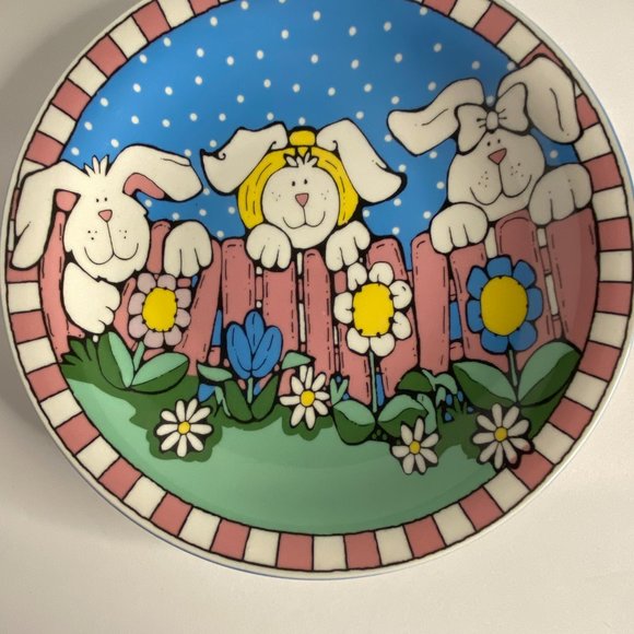 Easter Plates Rabbits Set of 3 - Picture 4 of 7